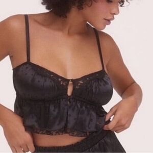 For Love And Lemons| Black camisole | Lace Detail Top